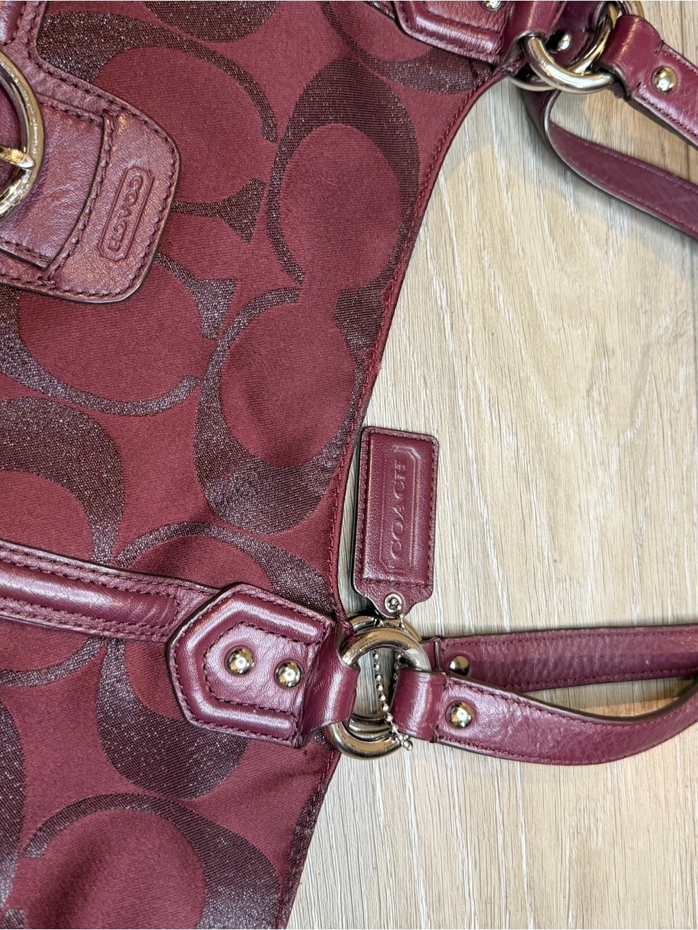 Coach Campbell Purse Burgundy / Maroon Handbag Shoulderbag G1382-F26246 - Picture 8 of 10